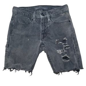 Guess Black Denim Cut off Jean Shorts Jorts 28 Goth Grunge